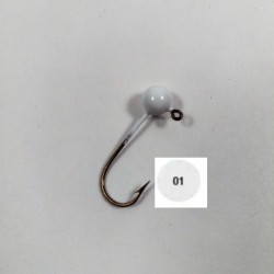 10 Pack White Painted Round Jig Heads