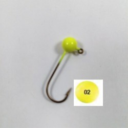 10 Pack Chartreuse Yellow Painted Round Jig Heads