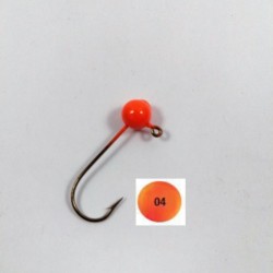 10 Pack Blaze Orange Painted Round Jig Heads