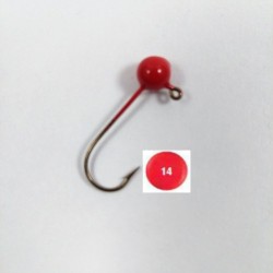 10 Pack Red Painted Round Jig Heads