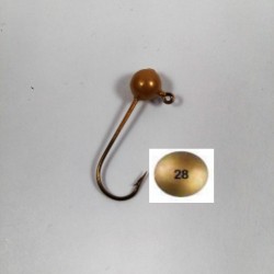 10 Pack Gold Painted Round Jig Heads