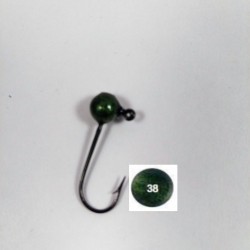 10 Pack Pepper Green Painted Round Jig Heads