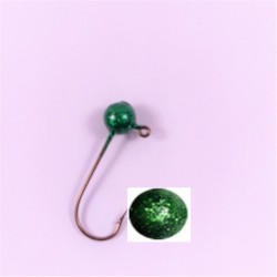 10 Pack Disco Green Painted Round Jig Heads