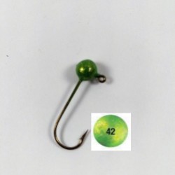 10 Pack Candy Yellow Painted Round Jig Heads
