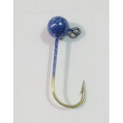 10 Pack Blue with Silver Flake Painted Round Jig Heads