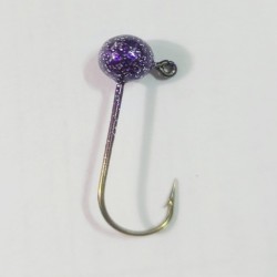 10 Pack Candy Purple with Silver Flake Painted Round Jig Heads
