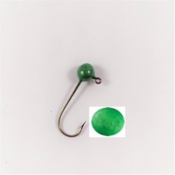 10 Pack Super Glow Green Painted Round Jig Heads