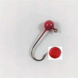10 Pack Super Glow Red Painted Round Jig Heads