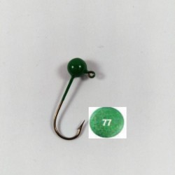 10 Pack Baby Bass Green Painted Round Jig Heads
