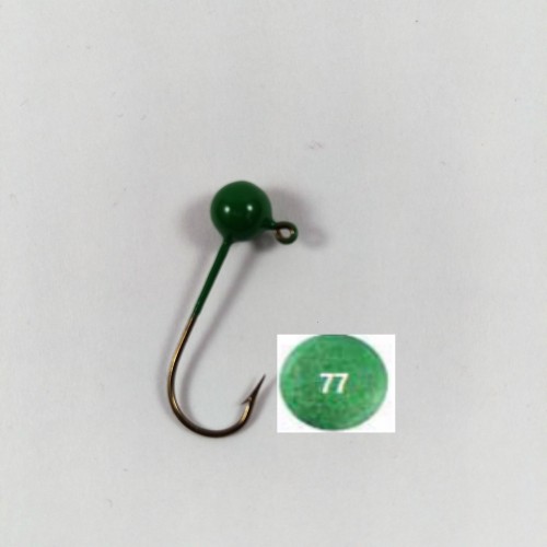 10 Pack Baby Bass Green Painted Round Jig Heads