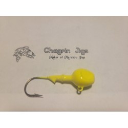 10 Pack Chartreuse Yellow Painted Walleye Jig Heads