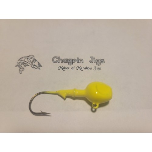 10 Pack Chartreuse Yellow Painted Walleye Jig Heads