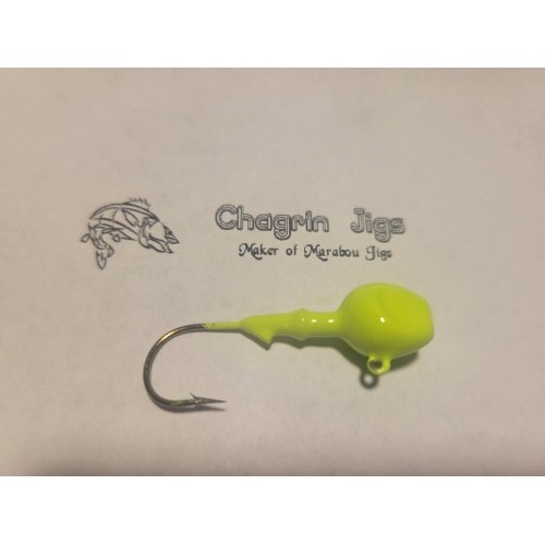 10 Pack Chartreuse Green Painted Walleye Jig Heads