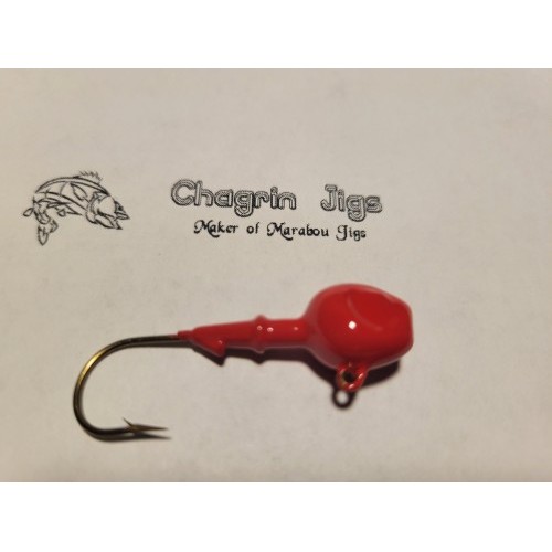 10 Pack Red Painted Walleye Jig Heads