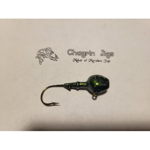 10 Pack Pepper Green Painted Walleye Jig Heads