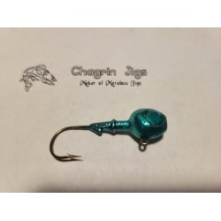 10 Pack Candy Green Painted Walleye Jig Heads