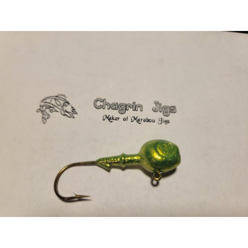 10 Pack Yellow Painted Walleye Jig Heads