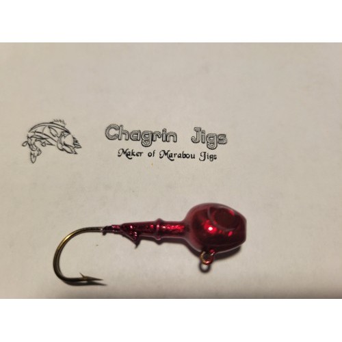 10 Pack Candy Red Painted Walleye Jig Heads