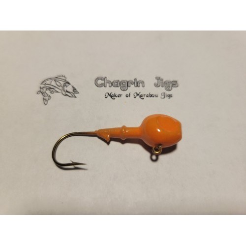 10 Pack Super Glo Orange Painted Walleye Jig Heads