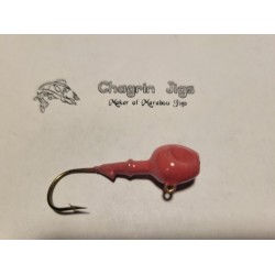 10 Pack Super Glo Red Painted Walleye Jig Heads