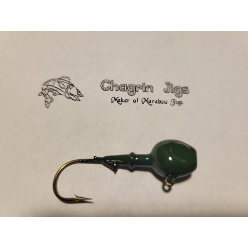 10 Pack Dark Watermelon Painted Walleye Jig Heads