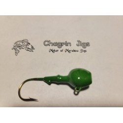 10 Pack Baby Bass Green Painted Walleye Jig Heads