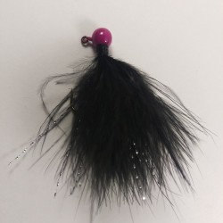 15 - Purple Head, All Black Marabou Jigs