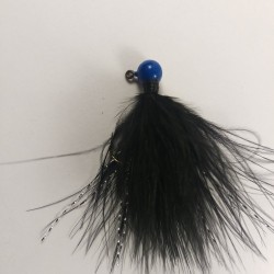 19 - Blue Head, All Black Marabou Jigs