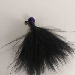 45 - Candy Purple Head, All Black Marabou Jigs