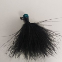 78 - Dragonfly Head, All Black Marabou Jigs