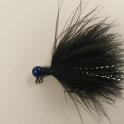 81 - Sapphire Head, All Black Marabou Jigs