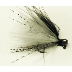 White and Black Marabou Hand Tied Jig