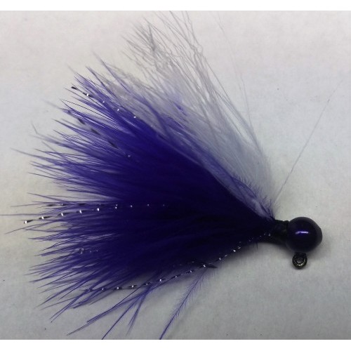 Purple Head, Purple and White Marabou Hand Tied Jig