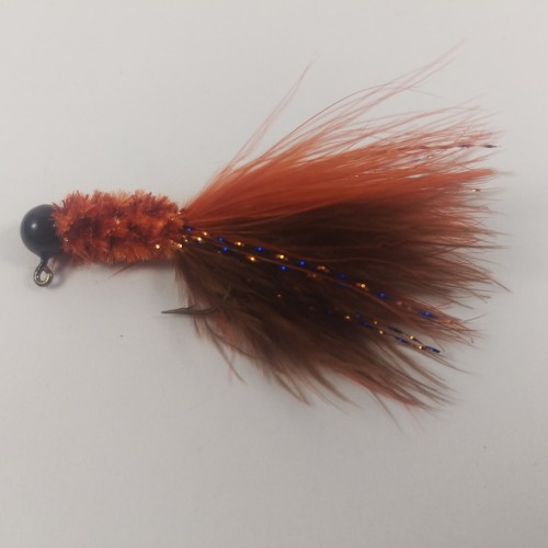 Crawdad - Black Head, Burnt Orange, Brown Marabou, Crawdad Collar