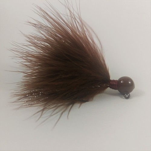 Brown Head, All Brown Marabou Hand Tied Jig