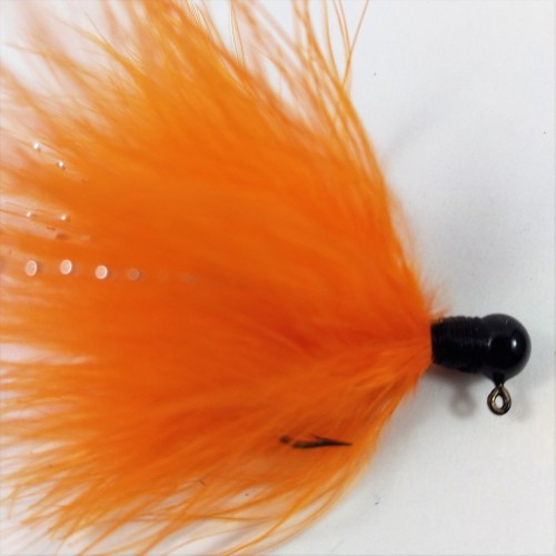 Black Head, Orange Hand Tied Jig