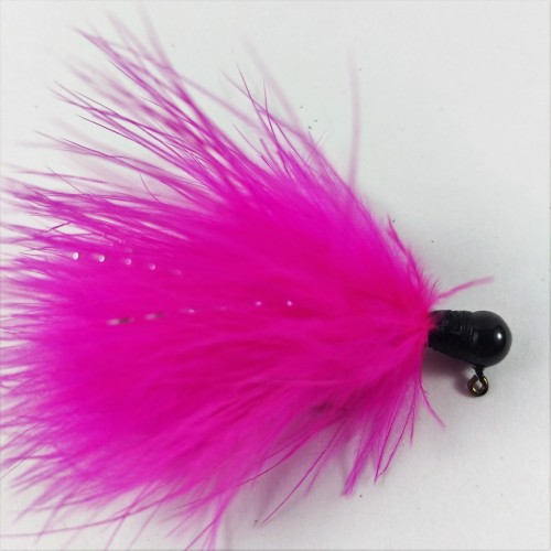 Black Head, Cherise Marabou Hand Tied Jig