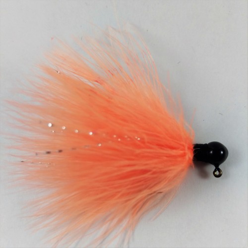 Black Head, Shell pink, Marabou Hand Tied Jig