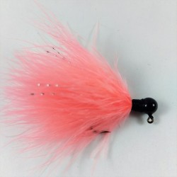 Black Head, Shrimp pink Marabou Hand Tied Jig