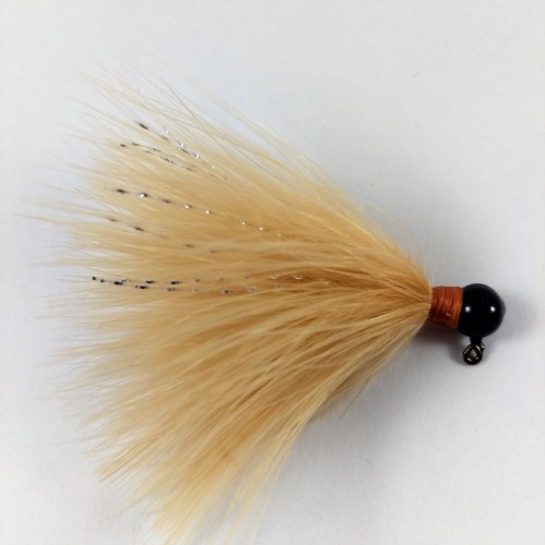 Black Head, Ginger Marabou Hand Tied Jig