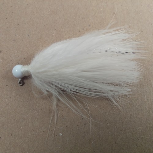 01 - White Head, All White Marabou Jigs