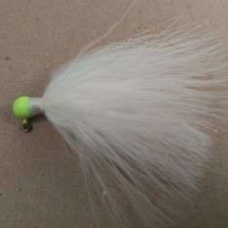 03 - Chartreuse Green Head, All White Marabou Jigs