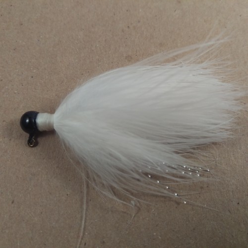 05 - Black Head, All White Marabou Jigs