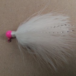 06 - Hot Pink Head, All White Marabou Jigs