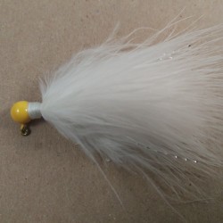 13 - Yellow Head, All White Marabou Jigs