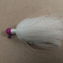 15 - Purple Head, All White Marabou Jigs