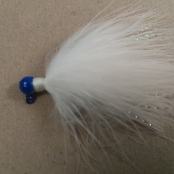19 - Blue Head, All White Marabou Jigs