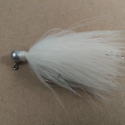 24 - Silver Head, All White Marabou Jigs