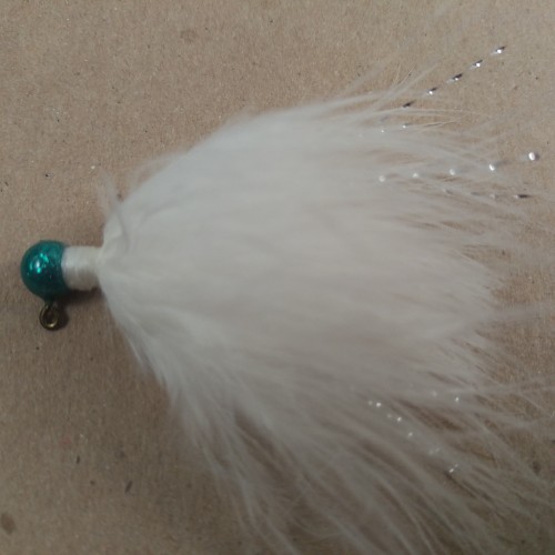 41 - Candy Green Head, All White Marabou Jigs