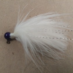 45 - Candy Purple Head, All White Marabou Jigs